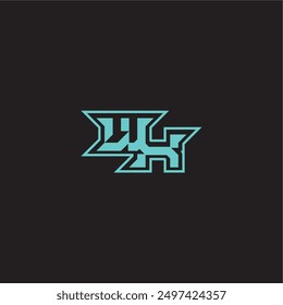 sporty and bold concept WX dynamic gaming monogram logo letter blue esport