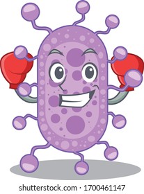 A sporty boxing athlete mascot design of mycobacterium with red boxing gloves