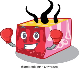 A sporty boxing athlete mascot design of skin with red boxing gloves