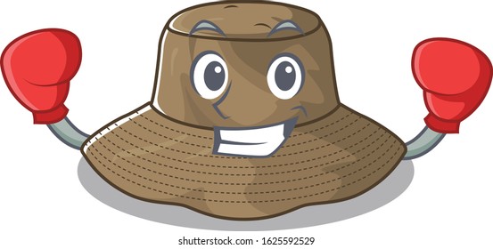 Sporty Boxing bucket hat mascot character style