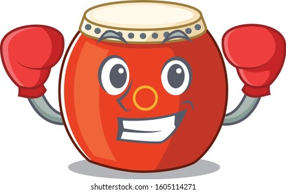 Sporty Boxing chinese drum mascot character style