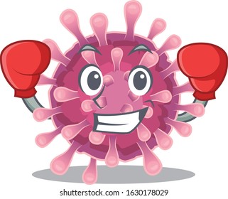 Sporty Boxing corona virus mascot character style