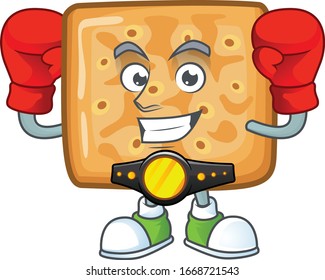 A sporty boxing of crackers mascot design style