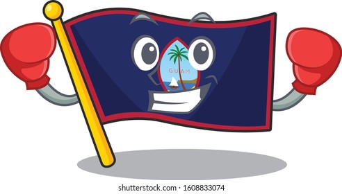 Sporty Boxing flag guam mascot character style