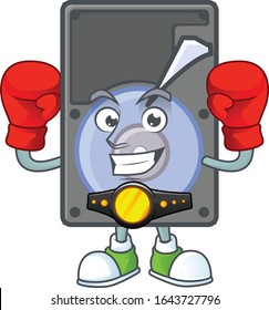 A sporty Boxing hard disk cartoon character design style