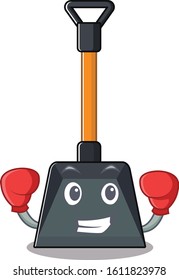 Sporty Boxing snow shovel mascot character style