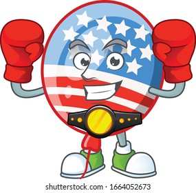 A sporty Boxing USA stripes balloon cartoon character design style