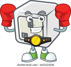 A sporty Boxing USB power socket cartoon character design style