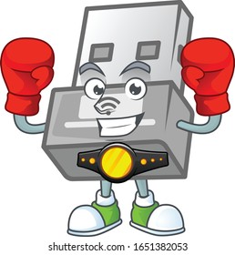 A sporty Boxing USB wireless adapter cartoon character design style