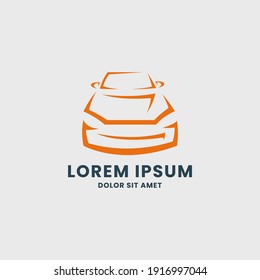 Sporty car line color logo for business card icon.