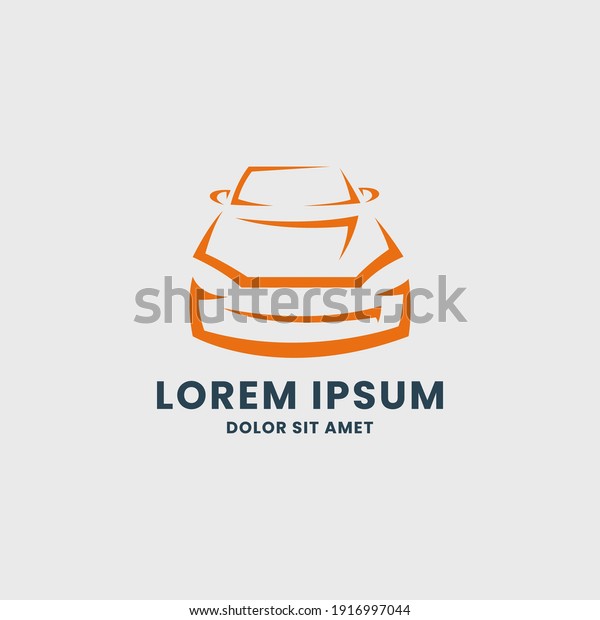Sporty car\
line color logo for business card\
icon.