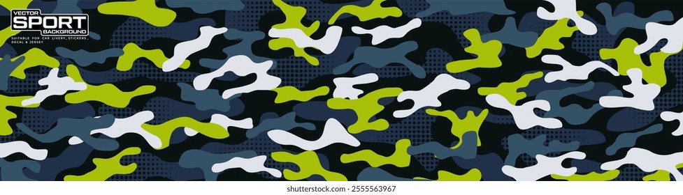 Sporty car livery design with army motif for pickup trucks, vehicles and sport