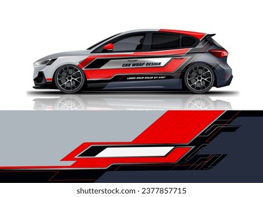 Sporty car wrap livery design