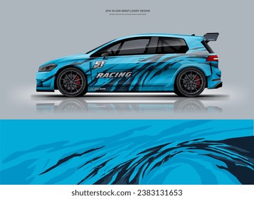 Sporty car wrap livery design for racing car