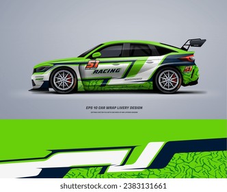 Sporty car wrap livery design for racing car