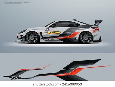 Sporty Car wrap livery design archivo vectorial eps 10