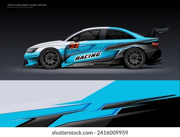 Sporty Car wrap livery design vector file eps 10