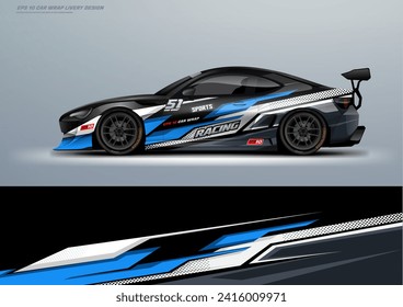 Sporty Car Wrap Livery Design Vektordatei eps10