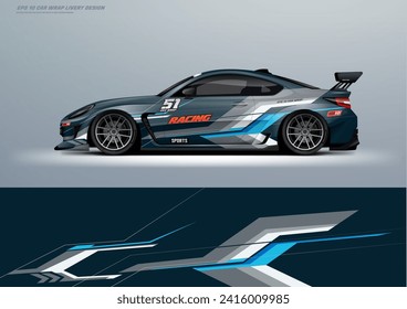 Sporty Car wrap livery design vector file eps 10