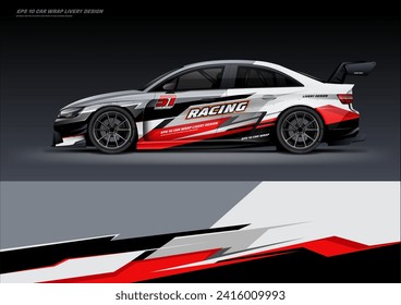 Sporty Car wrap livery design vector file eps 10