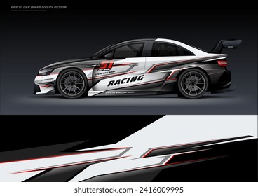 Sporty Car Wrap Livery Design Vektordatei eps10