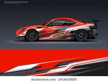 Sporty Car wrap livery design vector file eps 10