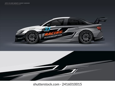 Sporty Car wrap livery design vector file eps 10