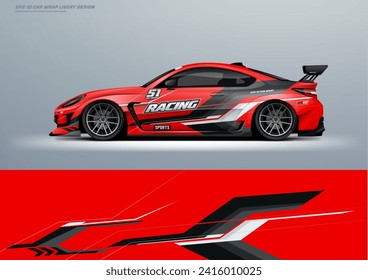 Sporty Car wrap livery design archivo vectorial eps 10