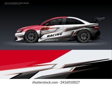 Sporty Car wrap livery design vector file eps 10