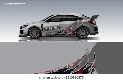 Sporty Car wrap livery design vector file eps 10 ready print files