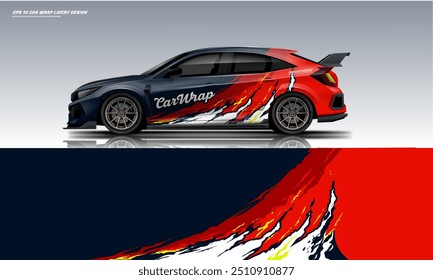 Sporty Car wrap livery design vector file eps 10 ready print files