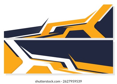 Sporty car wrap livery design for racing car background in yellow color combinations  EPS 10 