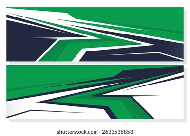 Sporty car wrap livery design for racing car background in green color combinations  EPS 10 