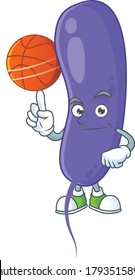 An sporty cholerae mascot design style playing basketball on league. Vector illustration