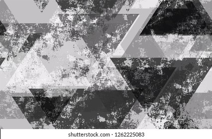 Sporty Clothes Seamless Background Texture. Scattered Polygons Pattern. Geometric Grainy Style Texture. Urban Clothes Pattern Design.