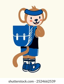 Sporty College Monkey for Kids