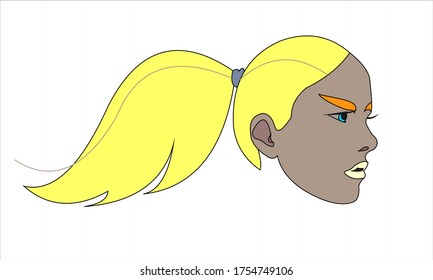 
sporty confident girl with ponytail hairdo