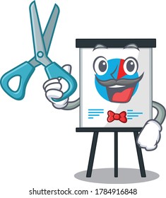 Sporty corona graph cartoon character design with barber