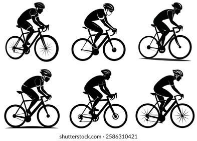 Sporty Cyclist Silhouettes Collection for your project