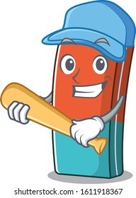 Sporty eraser cartoon character design with baseball