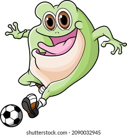 The sporty frog is playing the score with the happy face of illustration