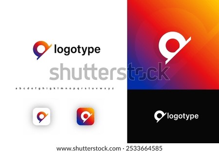 Sporty futuristic angular logo. Sharp geometric dynamic edges letter o. Minimalist innovative emblem for tech, game app, music, sport, design agency, digital space identity. Vector illustration