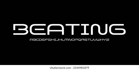 sporty futuristic shiny modern alphabet fonts. technology typography bold and italic font uppercase. vector illustration
