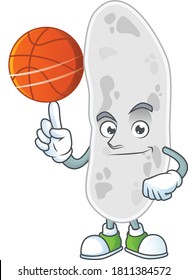 An sporty gemmatimonadetes mascot design style playing basketball on league. Vector illustration