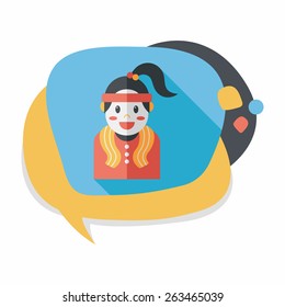 sporty girl flat icon with long shadow,eps10