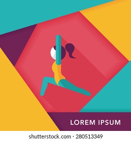 sporty girl flat icon with long shadow,eps10