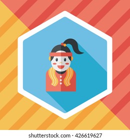 sporty girl flat icon with long shadow,eps10