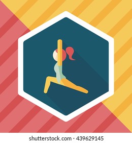 sporty girl flat icon with long shadow,eps10