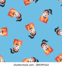 sporty girl flat icon,eps10 seamless pattern background
