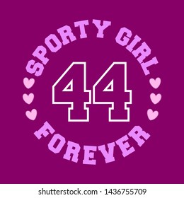 SPORTY GIRL FOREVER SLOGAN PRINT VECTOR